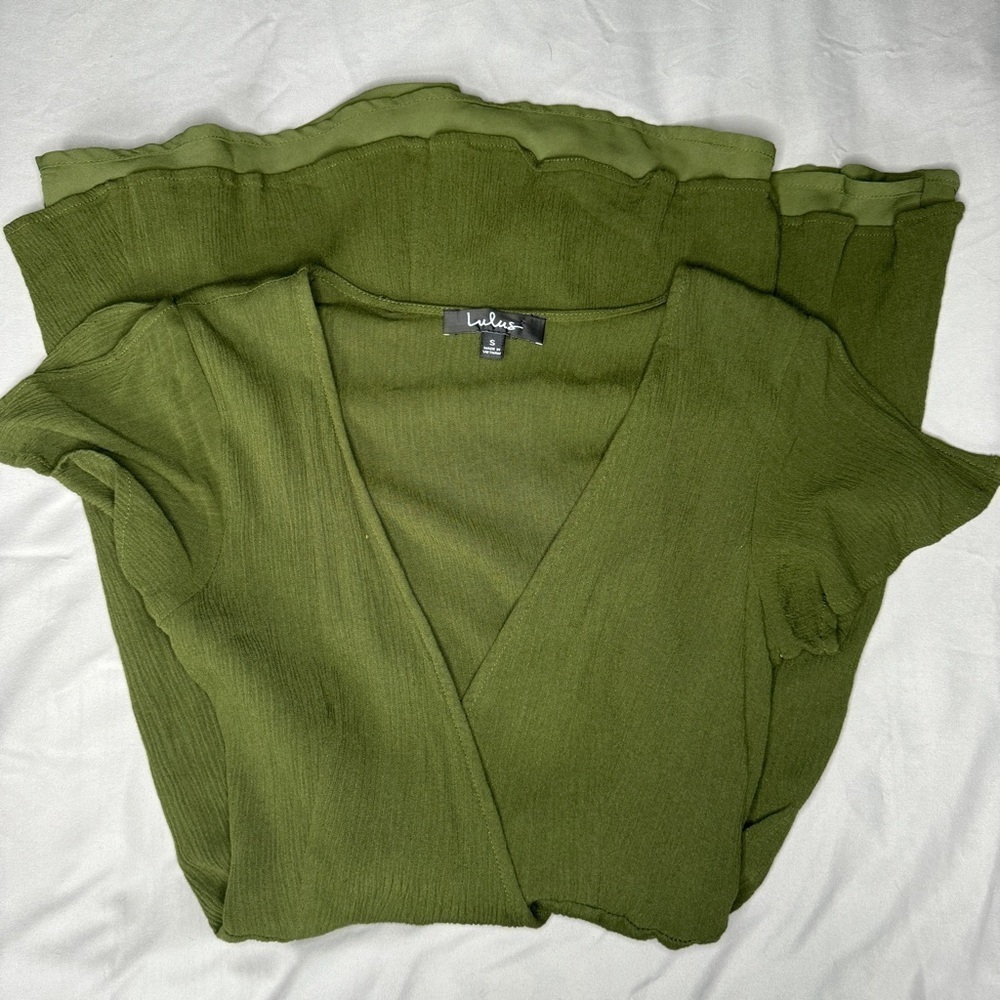 Lulus Olive Green Wrap Dress Size Small